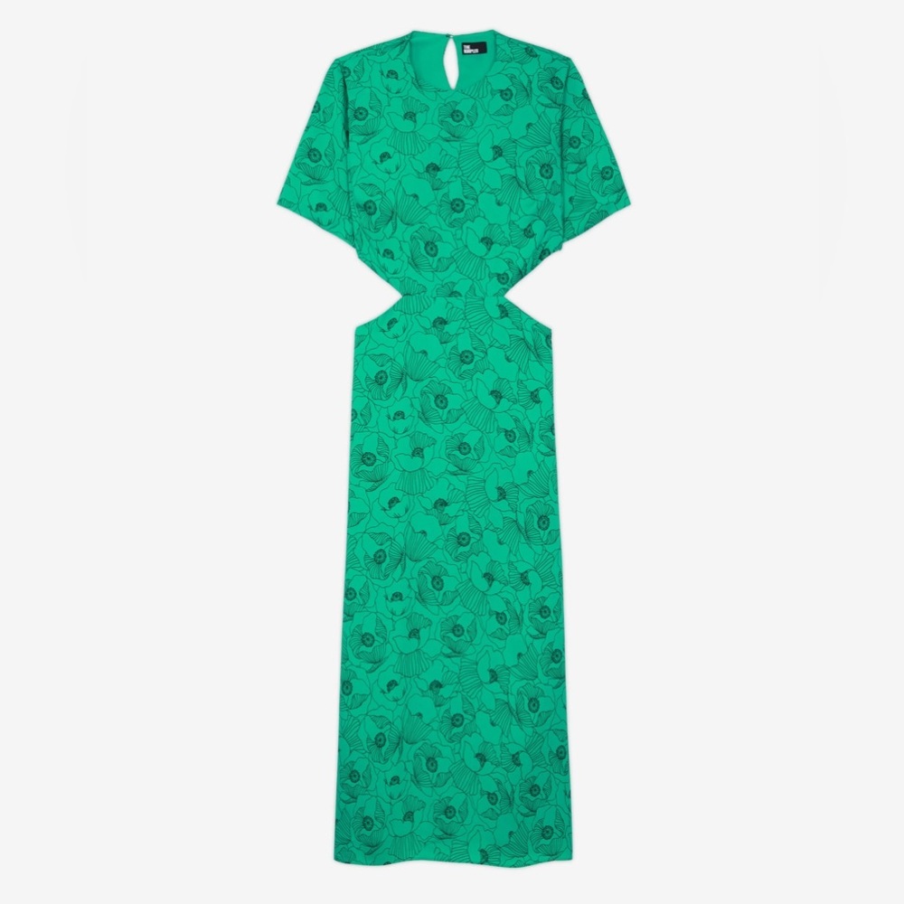 NEW THE KOOPLES small cut out short sleeve maxi dress